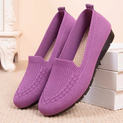 Women`s Casual Shoes  Summer Mesh Breathable Flat Shoes Ladies Comfort Light Sneaker Socks Women Slip on Loafers Zapatillas Muje