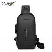 Polarshe Muška višenamjenska protuprovalna USB torba za rame Muška torba preko tijela Messenger Putna remena Torbe za prsa Paket Torba za preko tijela