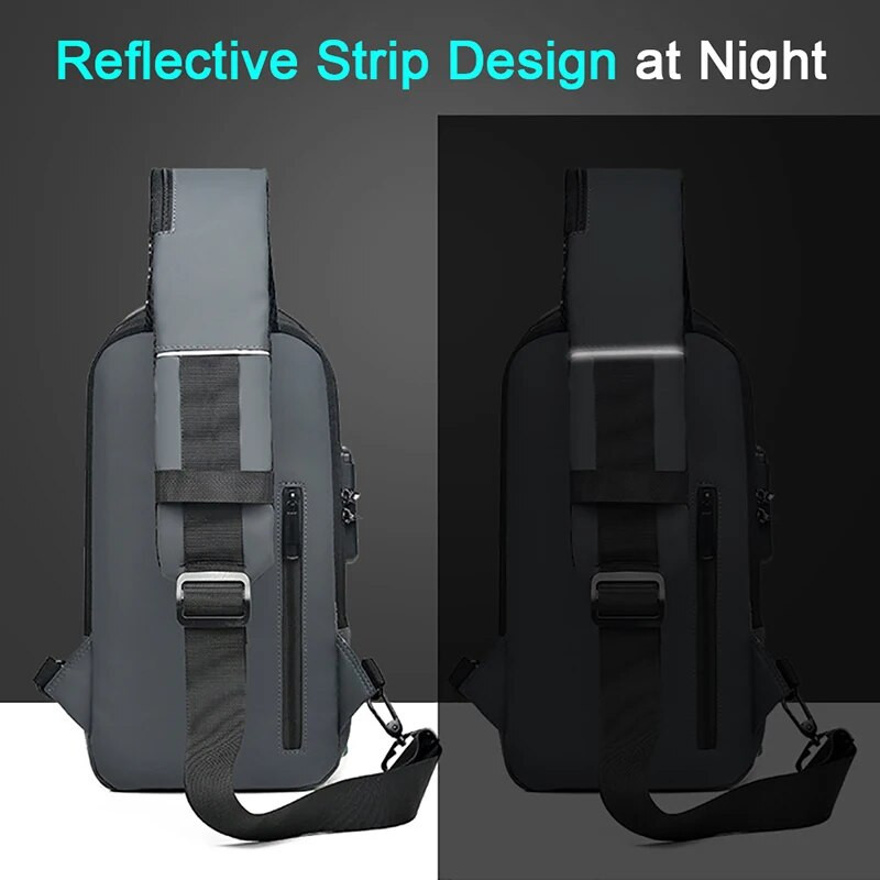 Polarshe Muška višenamjenska protuprovalna USB torba za rame Muška torba preko tijela Messenger Putna remena Torbe za prsa Paket Torba za preko tijela