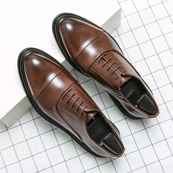 Мъжки обувки Модни мъжки удобни ежедневни бизнес ежедневни официални с връзки Мъжки рокли Обувки Обувки Chaussure Homme