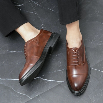 Мъжки обувки Модни мъжки удобни ежедневни бизнес ежедневни официални с връзки Мъжки рокли Обувки Обувки Chaussure Homme