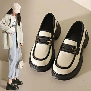 Γυναικεία Loafers Παπούτσια Γυναικεία παπούτσια Oxfords Στρογγυλά παπούτσια μαύρα φλατ βρετανικού στυλ Clogs πλατφόρμα Casual αθλητικά παπούτσια Απαλά μικτά χρώματα