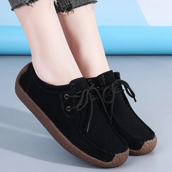 2024 Нови велурени кожени дамски ежедневни обувки Маратонки на равна подметка Дамски мокасини Дизайнерски мокасини Дамски обувки Дамски обувки Голям размер