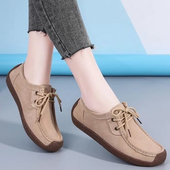 2024 Νέα σουέτ δερμάτινα γυναικεία παπούτσια casual Flats αθλητικά παπούτσια Γυναικεία μοκασίνια Designer Loafers Γυναικεία παπούτσια Γυναικεία Chaussures Μεγάλο μέγεθος