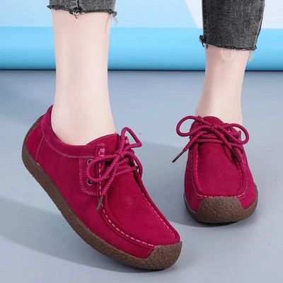 2024 m. Nauji zomšiniai, odiniai, moteriški laisvalaikio batai, aukštakulniai sportbačiai, moteriški mokasinai.