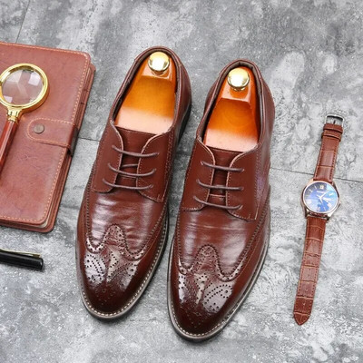 Muške poslovne, ležerne kožne cipele Uredske vjenčane male bijele cipele 4648 Ultra-tanke, prozračne, protuklizne, otporne na udarce, niske