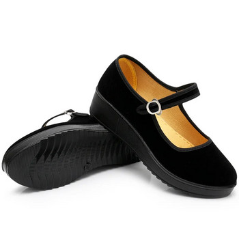 Cresfimix vrouwenschoenen дамски модни черни обувки с увеличена височина ретро танцови обувки с плоска платформа дамски ежедневни обувки и обувки за свободното време a5055