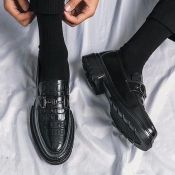 2023 Πολυτελή στάμπα κροκόδειλου παπούτσια Le Fou υψηλής ποιότητας δερμάτινα ανδρικά παπούτσια μόδας λαστιχένια σόλα καφέ casual δερμάτινα παπούτσια