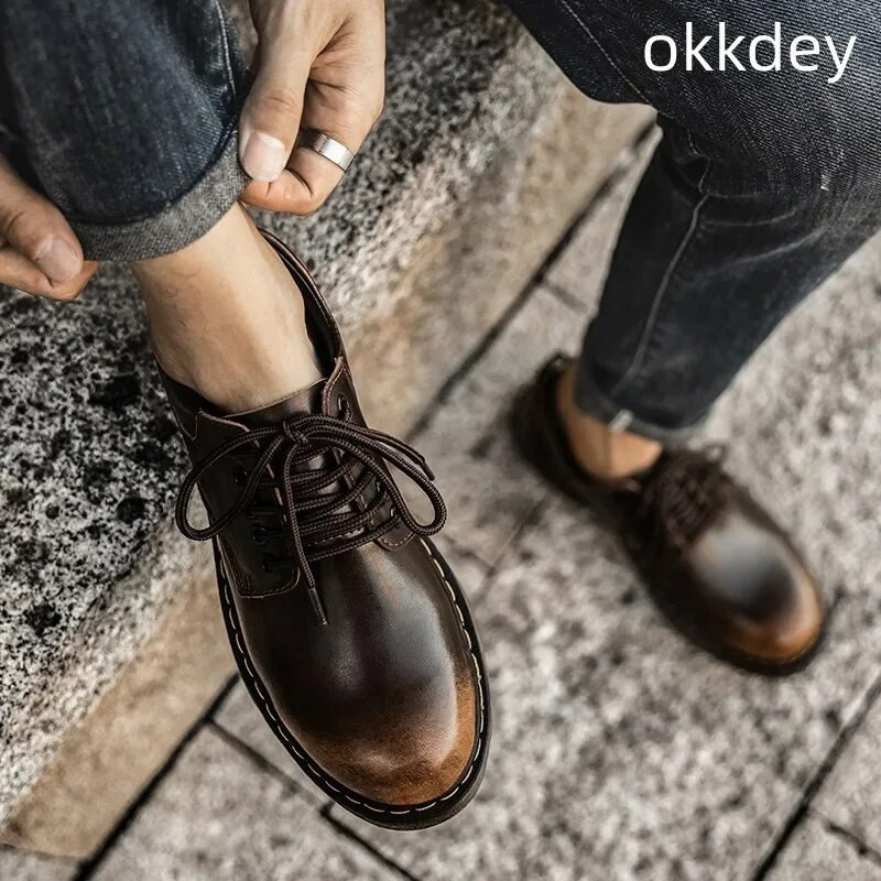 Muške cipele , ležerne, modne, otporne na habanje, udobne, s okruglim prstima, elegantne cipele za hodanje, proljeće, jesen, glavne