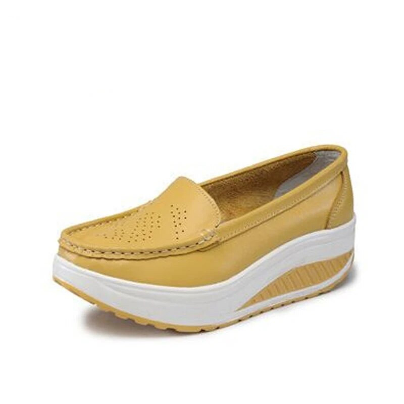 TIMETANG Ženske cipele ljetne ženske kožne cipele s platformom veće veličine cipele za medicinske sestre ženske radne cipele s mrežastim rupama C202