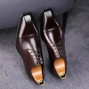 Бизнес официални черни кожени обувки Мъжки модни ежедневни обувки Класически италиански официални оксфордски обувки за мъже Zapatos Hombre