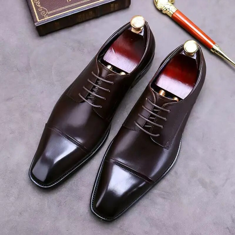 Poslovne formalne crne kožne cipele Muške modne ležerne cipele Klasične talijanske formalne oksfordske cipele za muškarce Zapatos Hombre