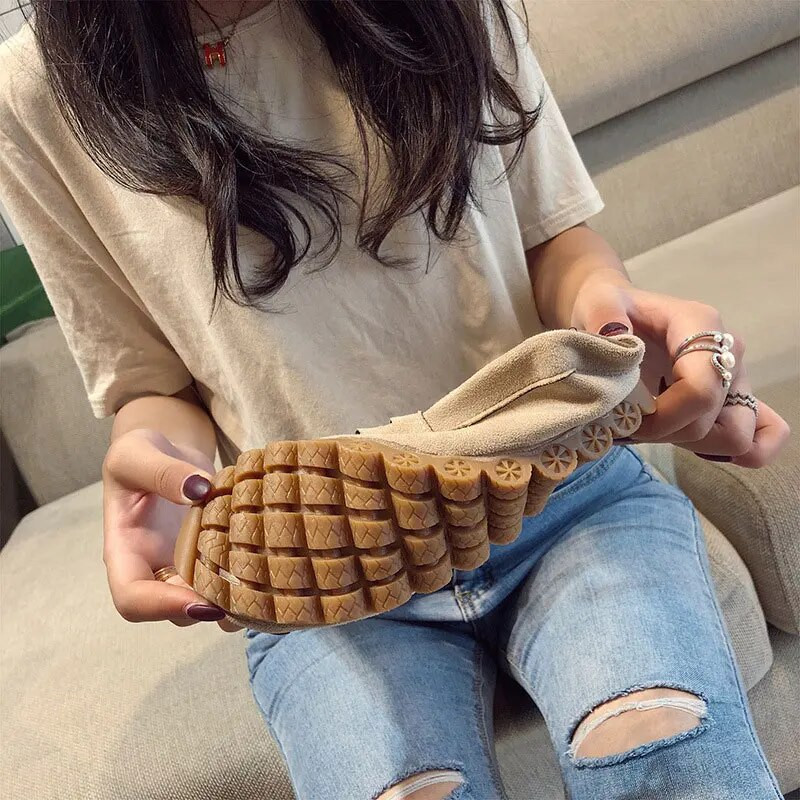 Moteriški loaferiai Mokasinai Moteriški minkšti apatiniai neslystantys moteriški plokščiapadžiai batai 2022 m. rudens pavasario siuvami moteriški tinginiai batai Nauja