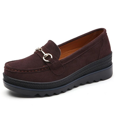 Jesen 2023. Visokokvalitetne ženske cipele Lagane udobne ravne cipele s platformom Metalna kopča Ležerne majčinske cipele Ženske natikače