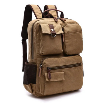 MARKROYAL New Men Canvas Backpack Shoulder Bag Student Τσάντα αναψυχής Τσάντα υπολογιστή Σχολείο Mochila Teenagers Σακίδιο πλάτης Laptop 15 ιντσών