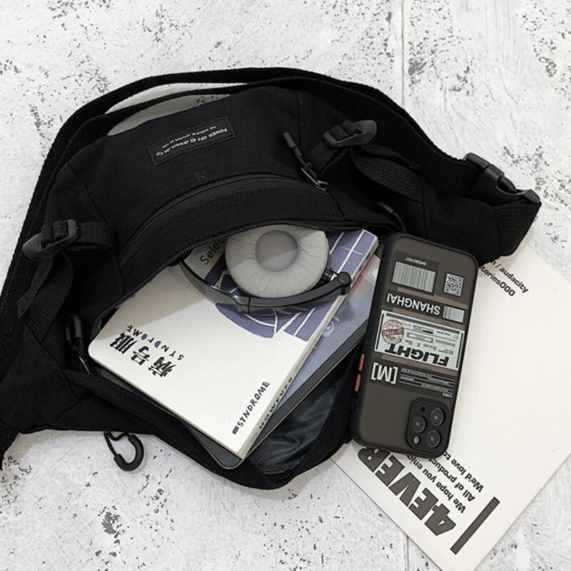 Platnena velika ležerna torba oko struka Unisex Fanny Pack Streetwear Torba za prsa Hip Hop Banana torbe Visokokvalitetne vanjske torbe s velikim remenom oko struka