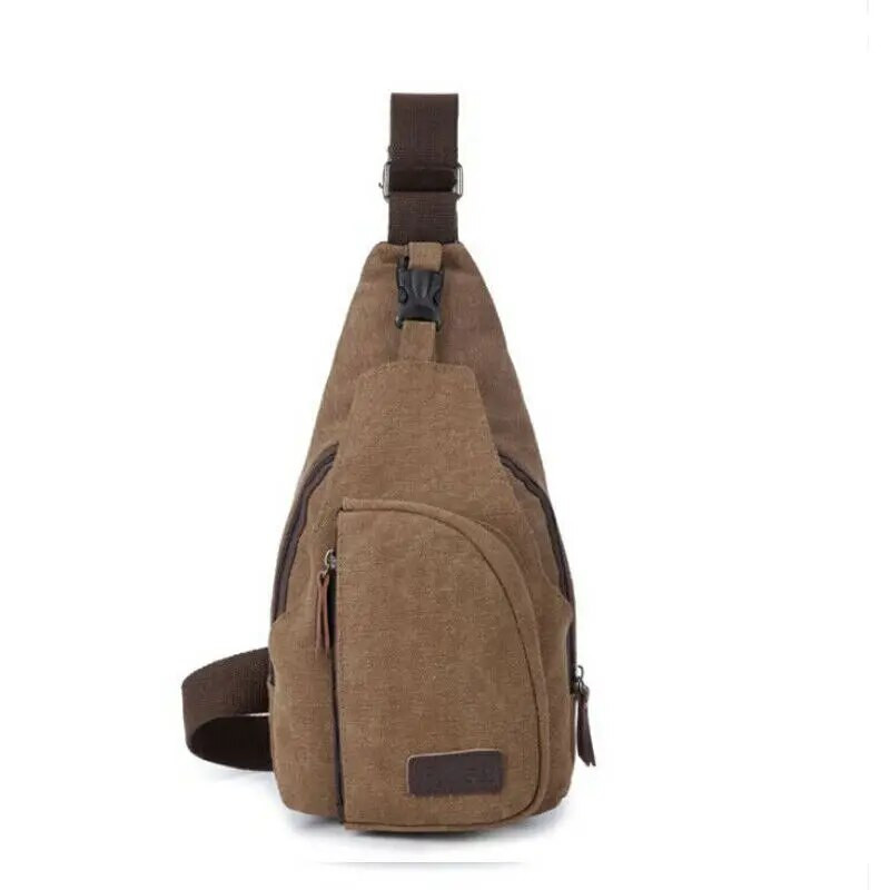 Naujausias vyrų krepšys, krūtinė, skersinis, pečių, drobės „Messenger Pack“ kelionių žygio juosmens paketas