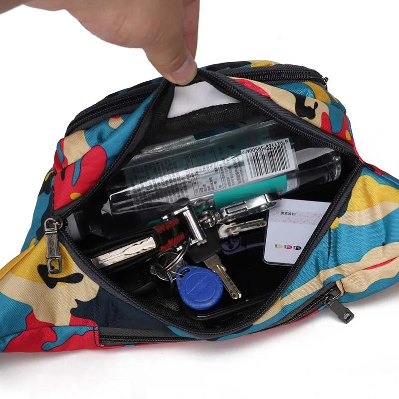 Terepszínű deréktáska nőknek Férfi Unisex deréktáska Női Aranyos banántáska Női Kicsi Állítható Hűvös Színes Válltáska