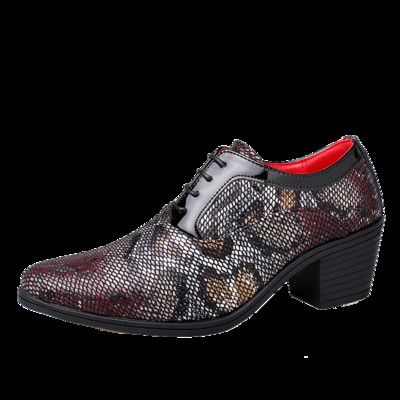Nove modne plave zmijske cipele, muške kožne cipele na špic, muške cipele na visoku petu, udobne ležerne cipele na vezanje, muške zapatos de vestir