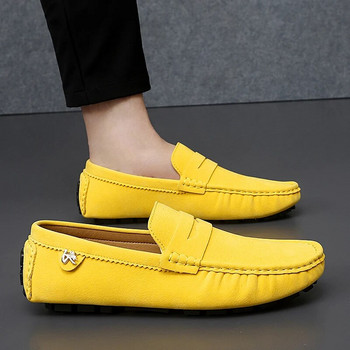 Дизайнерски мъжки дамски мокасини Кожени мокасини Ръчно изработени обувки за шофиране Италиански обувки Луксозна марка Мъжки мокасини Големи размери 35~48 Равни обувки