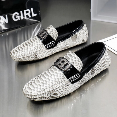 2024 m. pavasario vasara Vyriški batai Patogūs plokščiapadžiai laisvalaikio batai vyrams Kvėpuojantys mokasinai Užsegami minkštos odos vairavimo batai