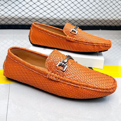 2024 m. pavasario vasara Vyriški batai Patogūs plokščiapadžiai laisvalaikio batai vyrams Kvėpuojantys mokasinai Užsegami minkštos odos vairavimo batai