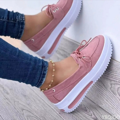 Women`s Shoes Summer 2022 New Lace-up Platform Casual Sneakers Plus Size 43 Comfort Non Slip Flat Loafers Women Vulcanize Shoes