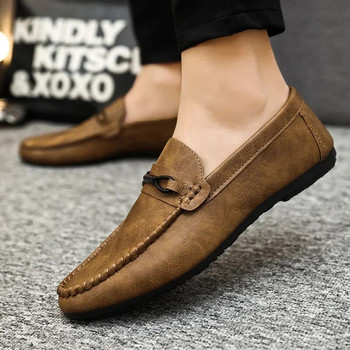 Καλοκαιρινά νέα ανδρικά loafers Άνετα φλατ καθημερινά παπούτσια ανδρικά αναπνέοντα μοκασίνια slip-on μαλακά δερμάτινα παπούτσια οδήγησης 2024