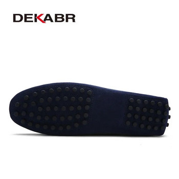DEKABR Мъжки ежедневни обувки от кожа Луксозна марка Мъжки мокасини Мокасини Дишащи черни обувки за шофиране Размер 35-49