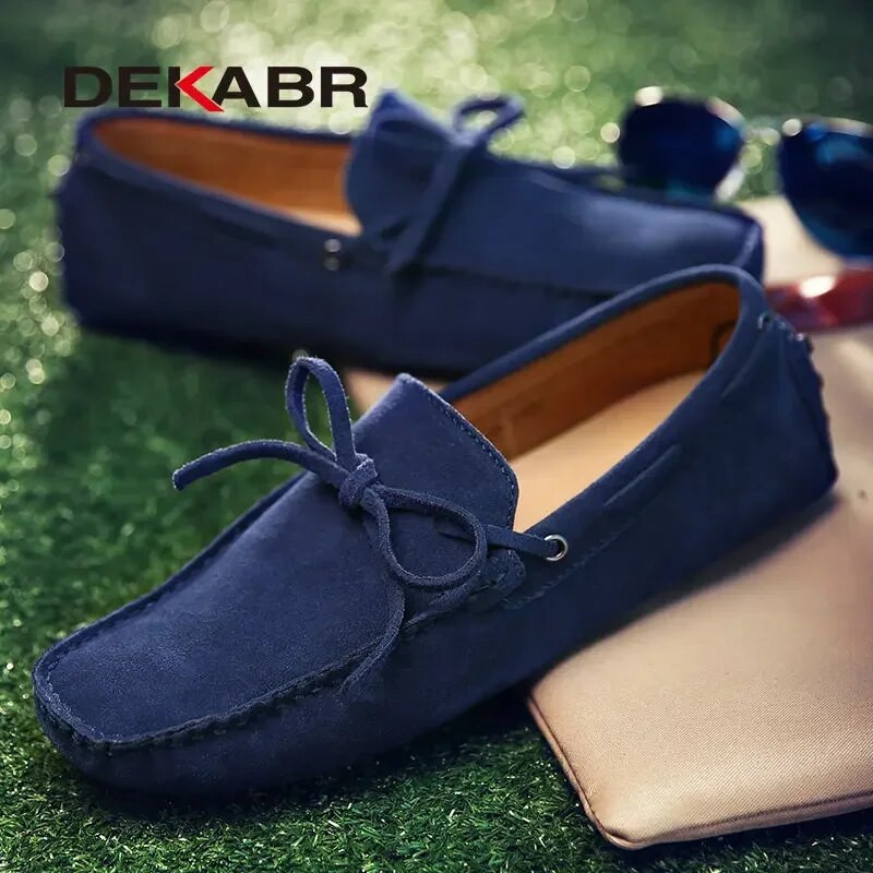 DEKABR  férfi alkalmi cipő Luxus márkájú férfi naplopók mokaszinok légáteresztő fekete vezetőcipő 35-49 méret