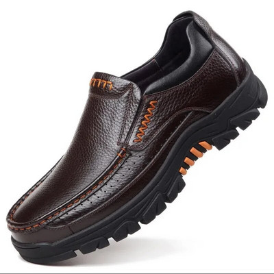 Нови ръчно изработени обувки 48 Мъжки мокасини Мъжки ежедневни обувки с дебела подметка Мъжки обувки Черни, кафяви без приплъзване