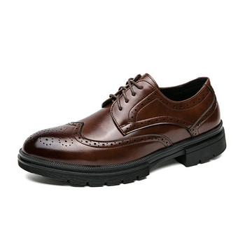 Кафяви ръчно изработени кожени мъжки обувки Оксфорд Черни кожени мъжки официални класически бизнес обувки Brogue Безплатна доставка Chaussure Homme