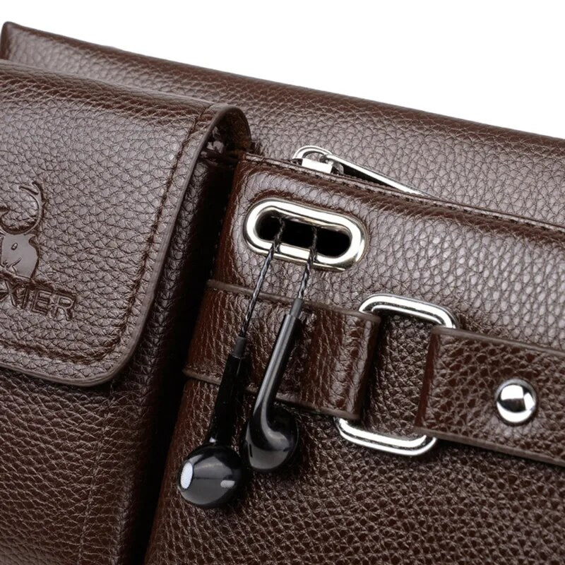 Gamintojas vyriškas juosmens krepšys, odinis vyriškas „Fanny Pack“ vyriškas pečių krūtinės krepšys, skirtas telefonui, vyriškas diržo maišelis „Murse“ bananų krepšys