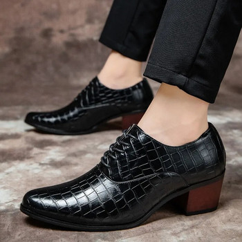 Нови висококачествени мъжки луксозни маркови обувки Високи токчета Мъжки сватбени обувки Нехлъзгащи се мъжки рокли Обувки 2023 Класически дизайнерски маратонки