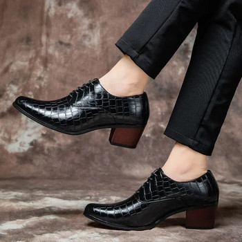 Нови висококачествени мъжки луксозни маркови обувки Високи токчета Мъжки сватбени обувки Нехлъзгащи се мъжки рокли Обувки 2023 Класически дизайнерски маратонки