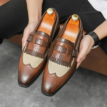 Golden Sapling Leisure Brogue обувки Мъжки равни обувки Ретро Оксфорд Класически мокасини Мъжки ежедневни бизнес обувки за парти