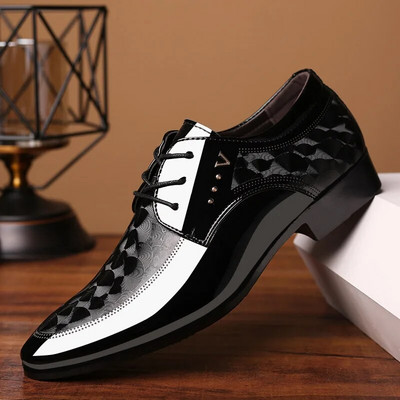 Оксфордски кожени мъжки обувки с връзки, дишащи официални офисни обувки за мъже, големи размери 38-48, равни ежедневни обувки, мъжки erf5