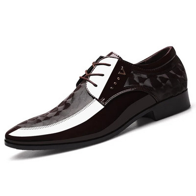 Oxfords kožne muške cipele na vezanje, prozračne, formalne uredske za muškarce, velike veličine 38-48 Ravne cipele za slobodno vrijeme, svečane cipele za muškarce erf5