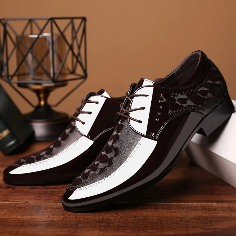 Oxfords kožne muške cipele na vezanje, prozračne, formalne uredske za muškarce, velike veličine 38-48 Ravne cipele za slobodno vrijeme, svečane cipele za muškarce erf5