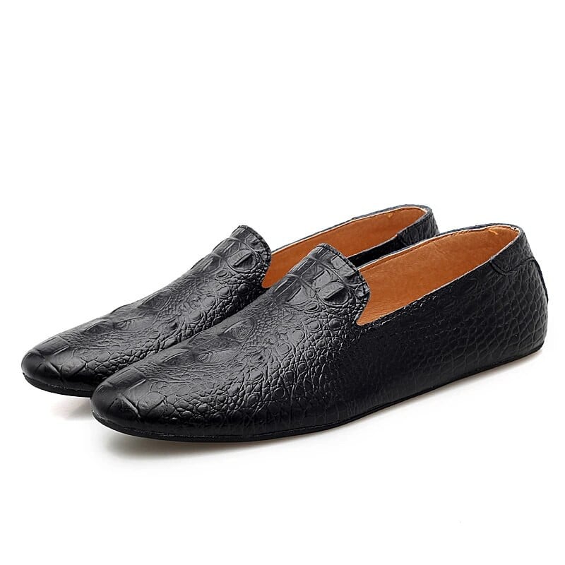 Britų stiliaus batai su krokodilo raštu Vyriški rudeniniai laisvalaikio batai Vyriški kvėpuojanti oda žirniai Loafers Trend Lazy Loafers