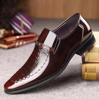 Mocasini pentru bărbați pantofi formali maro business cu vârf rotund, primăvară, toamnă, pantofi pentru bărbați, mărimea 38-48, îmbrăcăminte casual pentru bărbați din piele