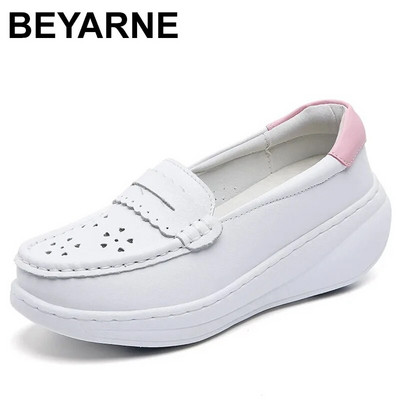 Nurse`s shoes Women`s spring and summer soft soles breathable thick soles Women`s shoes Hollow medical work white shoes