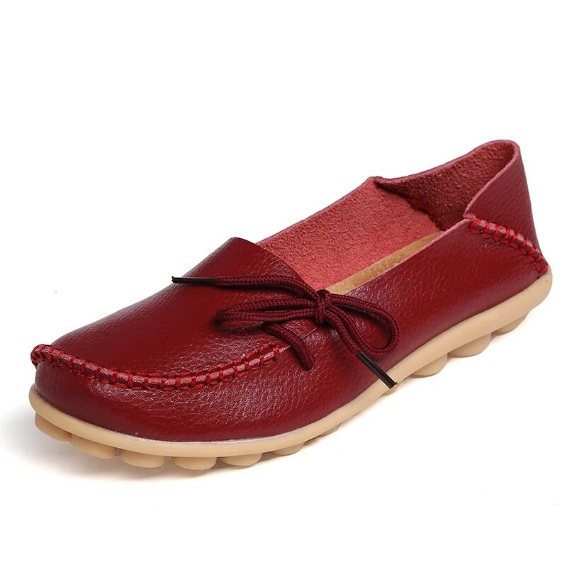 Batai moterims Mocasins Flats 2022 New Woman Loafers Natūralios odos moteriški batai Slip On Ballet Nurse Moteriški didelio dydžio batai