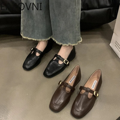 2024 Пролет Есен Дамски равни обувки Модни дамски плитки обувки Mary Jane Женски обувки с кръгли пръсти