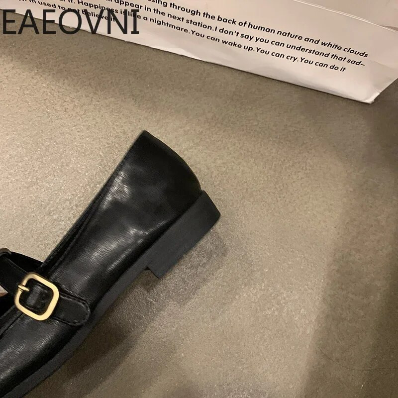 2024 m. pavasario ruduo, moteriški plokščiapadžiai batai madingi moteriški batai su apvalia nosimi.