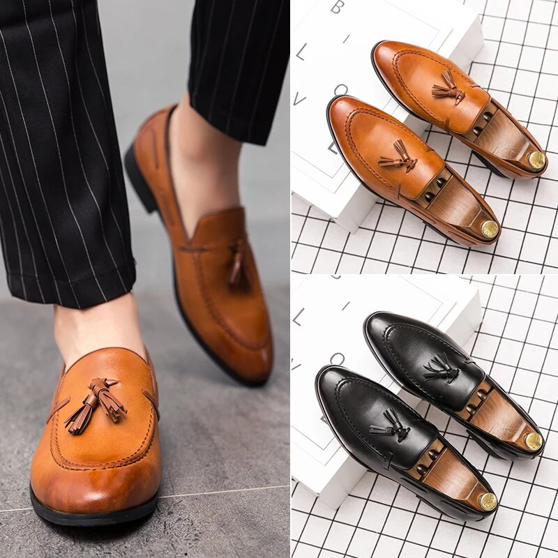 2023. Muške mokasine s kićankama Svečane cipele od pu kože Natikače Muška elegantna obuća za slobodno vrijeme Besplatna dostava Mocassin Homme