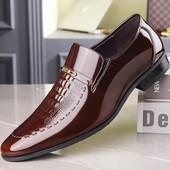 Muške kožne cipele Lakirane poslovne cipele sa šiljatim prstima Platforma za rad Muške natikače Novo u velikim veličinama Zapatos De Vestir Hombre