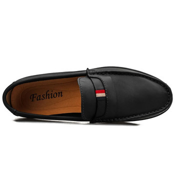 STRONGSHEN Италиански мъжки ежедневни обувки Луксозни маркови мокасини Кожени мокасини Леки дишащи обувки без приплъзване Обувки за лодка
