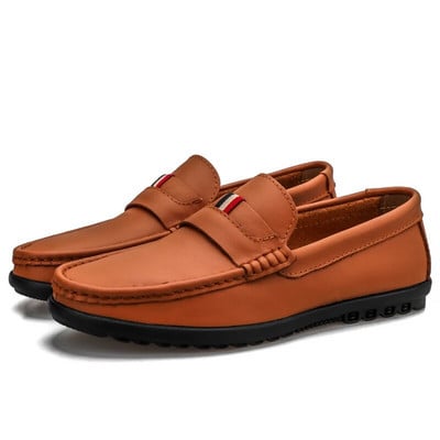 STRONGSHEN Itaalia meeste vabaajajalatsid Luksuskaubamärgid Loaferid Nahast mokassiinid Kerged hingavad libisemiskingad sõidujalatsid Paadikingad