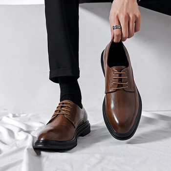 2023 Висококачествени ръчно изработени Оксфордски рокли Обувки Мъжки офис костюм Обувки Обувки Сватбени официални италиански обувки Популярни
